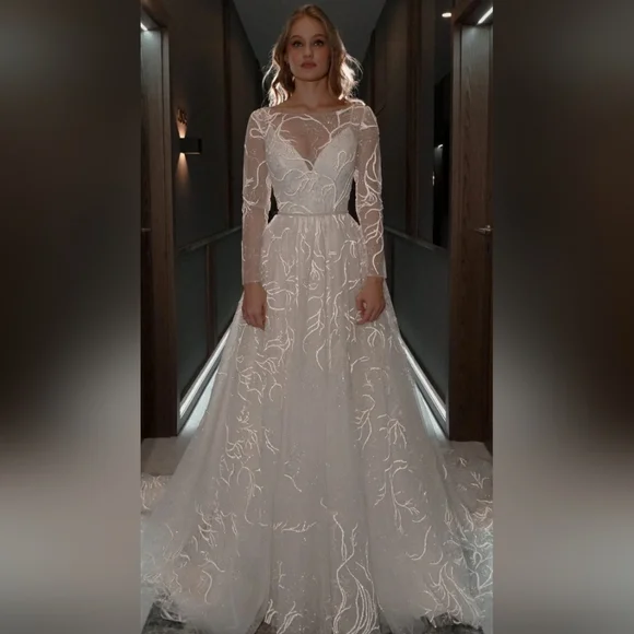 NWT Sz 14 Olivia Bottega Stourin 2 In 1 Ivory Wedding Gown - Picture 1 of 11